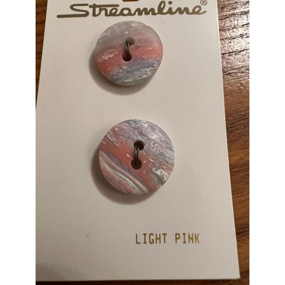 Vintage Streamline Buttons K 361 Light Pink Galaxy Swirl Made in Italy New on Ca - Picture 2 of 2